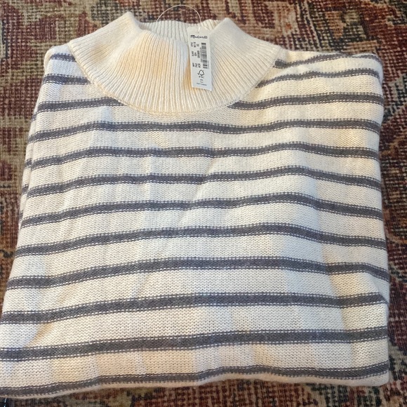 Madewell Stripe-Play Mockneck Pullover Sweater NI116 - Picture 5 of 6